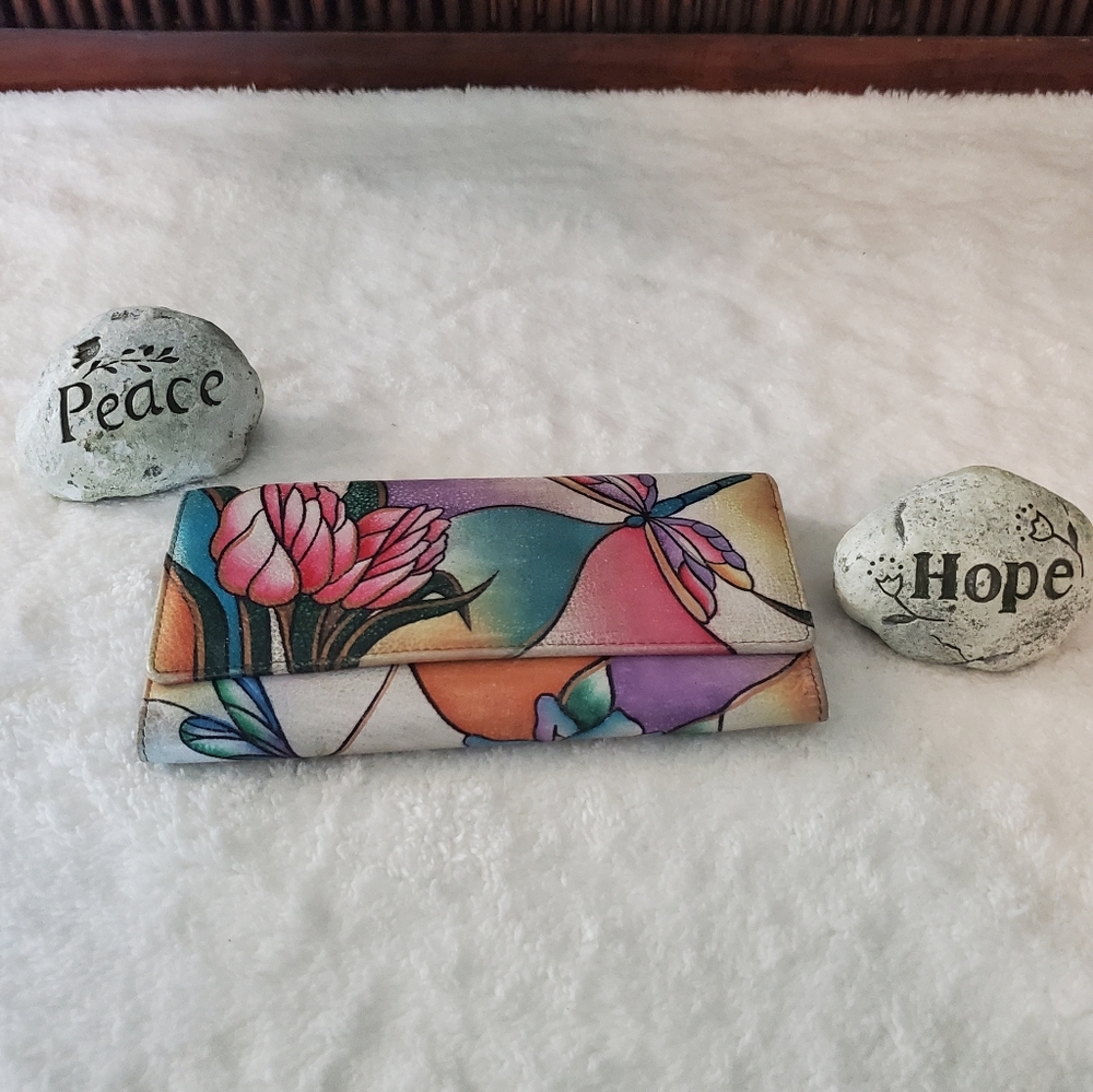 Anna Hand Painted Leather Wallet